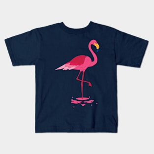 Flamingo testing the water Kids T-Shirt